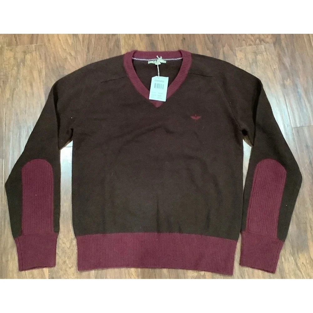 Cockpit USA Sweater Lambswool V Neck Pullover Mens Medium